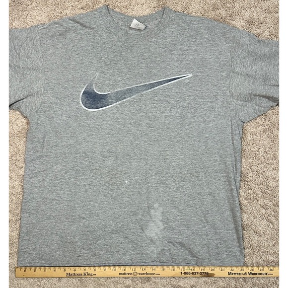 Vintage Silver Tag Nike Swoosh T-Shirt Mens XL Grey Made in USA Big Logo - Picture 6 of 8